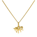 Petit collier licorne en argent sterling plaqué or de 35 à 81 cm