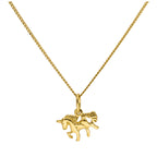 Petit collier licorne en argent sterling plaqué or de 35 à 81 cm