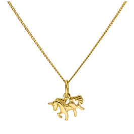 Petit collier licorne en argent sterling plaqué or de 35 à 81 cm
