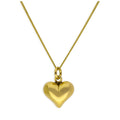 Collier en argent sterling plaqué or avec cœur gonflé de 35 à 81 cm