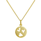 Collier triple cœur en argent sterling plaqué or de 35 à 81 cm