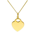 Collier en argent sterling plaqué or avec gravure en forme de cœur, 35,6 à 81,3 cm