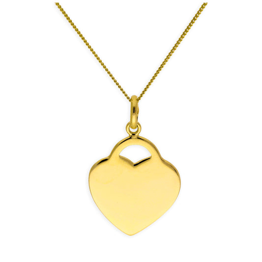 Collier en argent sterling plaqué or avec gravure en forme de cœur, 35,6 à 81,3 cm