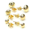 Ensemble de boucles d'oreilles à tige triples en or 9 carats avec boules de 3, 4 et 5 mm