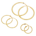 Ensemble de boucles d'oreilles créoles triples en or 9 carats, 10, 14 et 20 mm