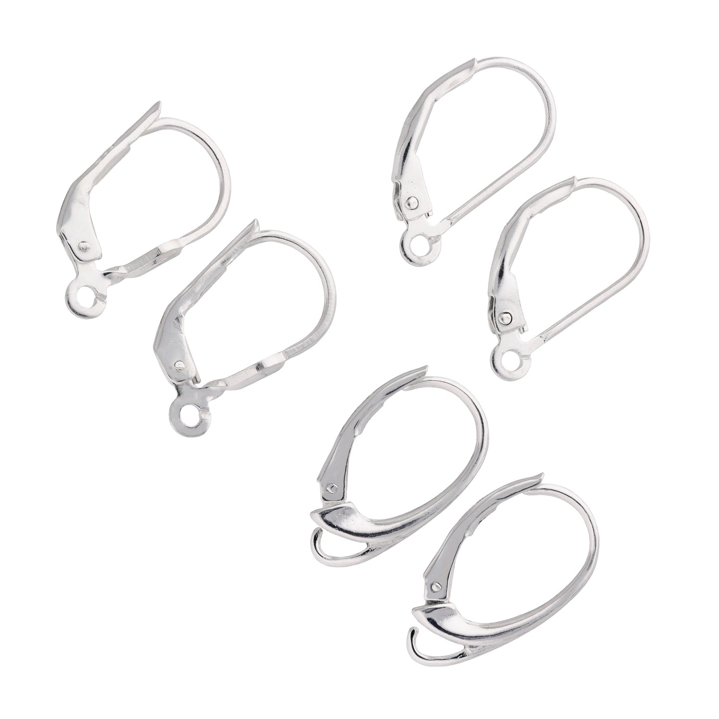 Lot de 3 fils de boucles d'oreilles à levier en argent sterling