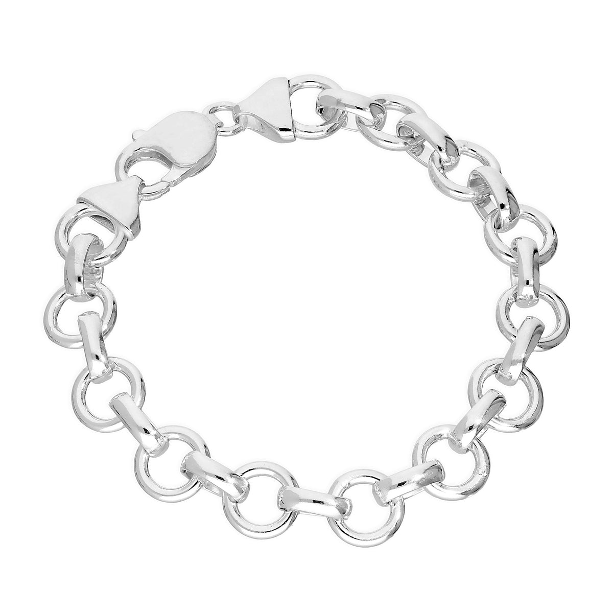 Bracelet gourmette en argent sterling de 19 cm d'épaisseur et 7 mm