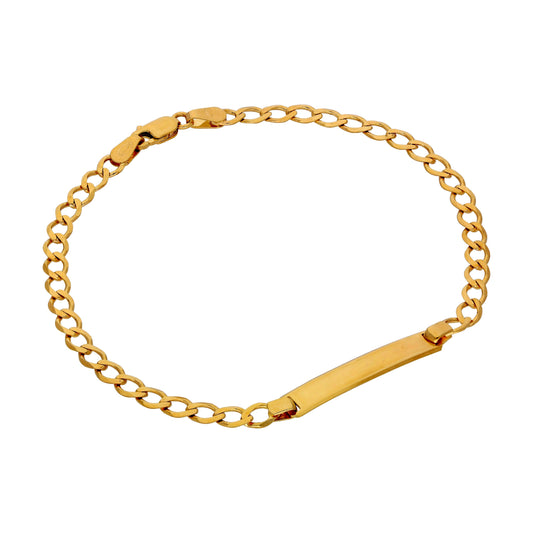 Bracelet d'identification ouvert en or 9 carats - 17,8 cm