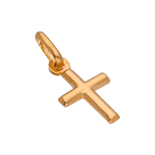 Breloque croix creuse unie en or 9 carats