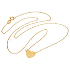 Collier en or fin 9 carats avec pendentif cœur gravé, 40,6 cm