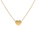 Collier en or fin 9 carats avec pendentif cœur gravé, 40,6 cm