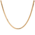 Collier gourmette en or 9 carats de 2 mm d'épaisseur, taille diamant, 50 cm