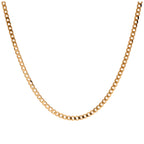 Collier gourmette en or 9 carats de 2 mm d'épaisseur, taille diamant, 50 cm