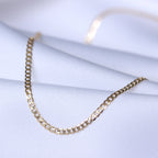 Collier gourmette en or 9 carats de 2 mm d'épaisseur, taille diamant, 50 cm
