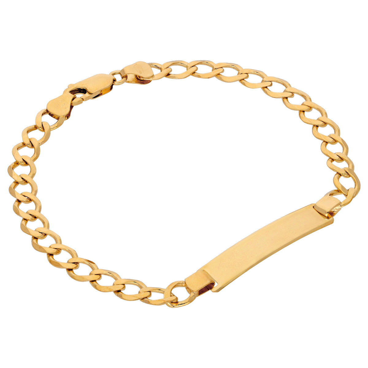 Bracelet gourmette en or 9 carats de 5 mm avec diamants taille diamant - 17,8 cm