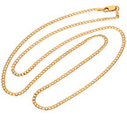 Collier gourmette en or 9 carats de 2 mm d'épaisseur, taille diamant, 45 cm