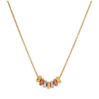 Collier Karma Circles en or mixte 9 carats de 40 cm