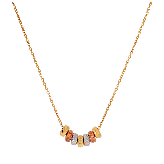 Collier Karma Circles en or mixte 9 carats de 40 cm