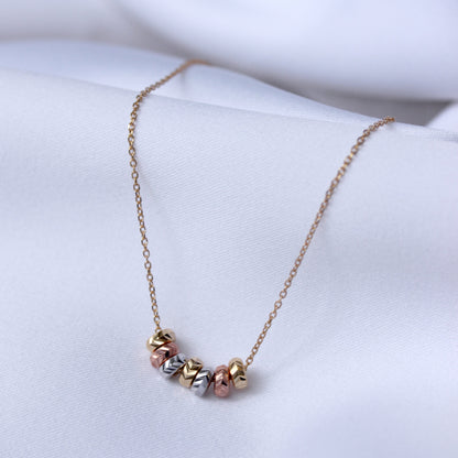 Collier Karma Circles en or mixte 9 carats de 40 cm