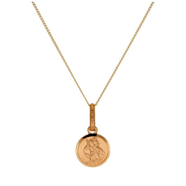 Petit collier rond Saint-Christophe en or 9 carats, 40 à 55 cm