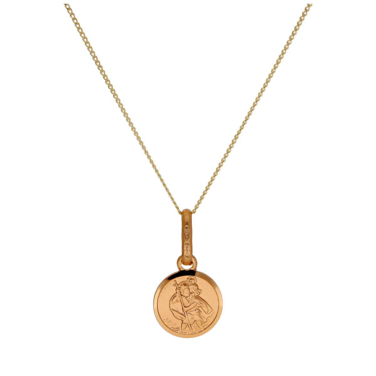 Petit collier rond Saint-Christophe en or 9 carats, 40 à 55 cm