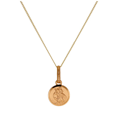 Petit collier rond Saint-Christophe en or 9 carats, 40 à 55 cm