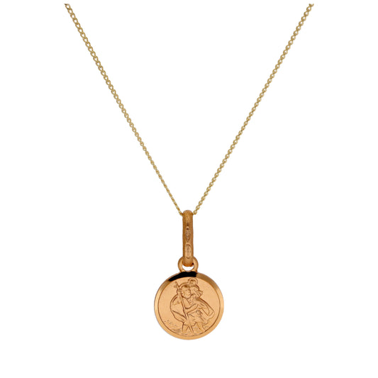 Petit collier rond Saint-Christophe en or 9 carats, 40 à 55 cm