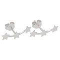 Boucles d'oreilles à tige triple étoile en argent sterling