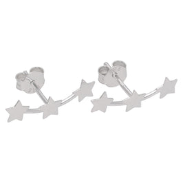 Boucles d'oreilles à tige triple étoile en argent sterling