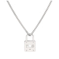 Collier sur mesure en argent sterling avec cadenas à trou de serrure de 40 à 71 cm