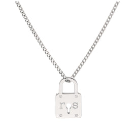 Collier sur mesure en argent sterling avec cadenas à trou de serrure de 40 à 71 cm