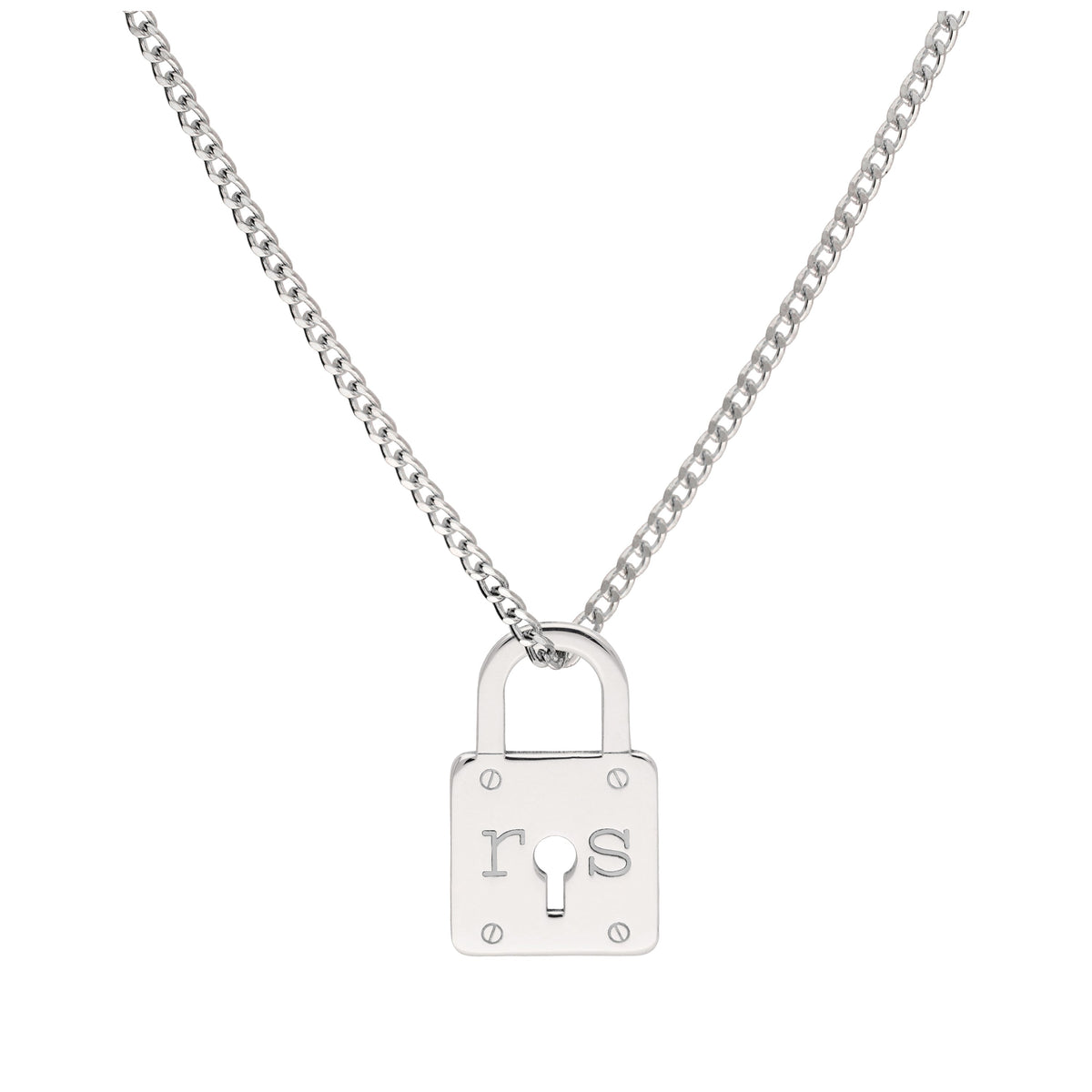 Collier sur mesure en argent sterling avec cadenas à trou de serrure de 40 à 71 cm