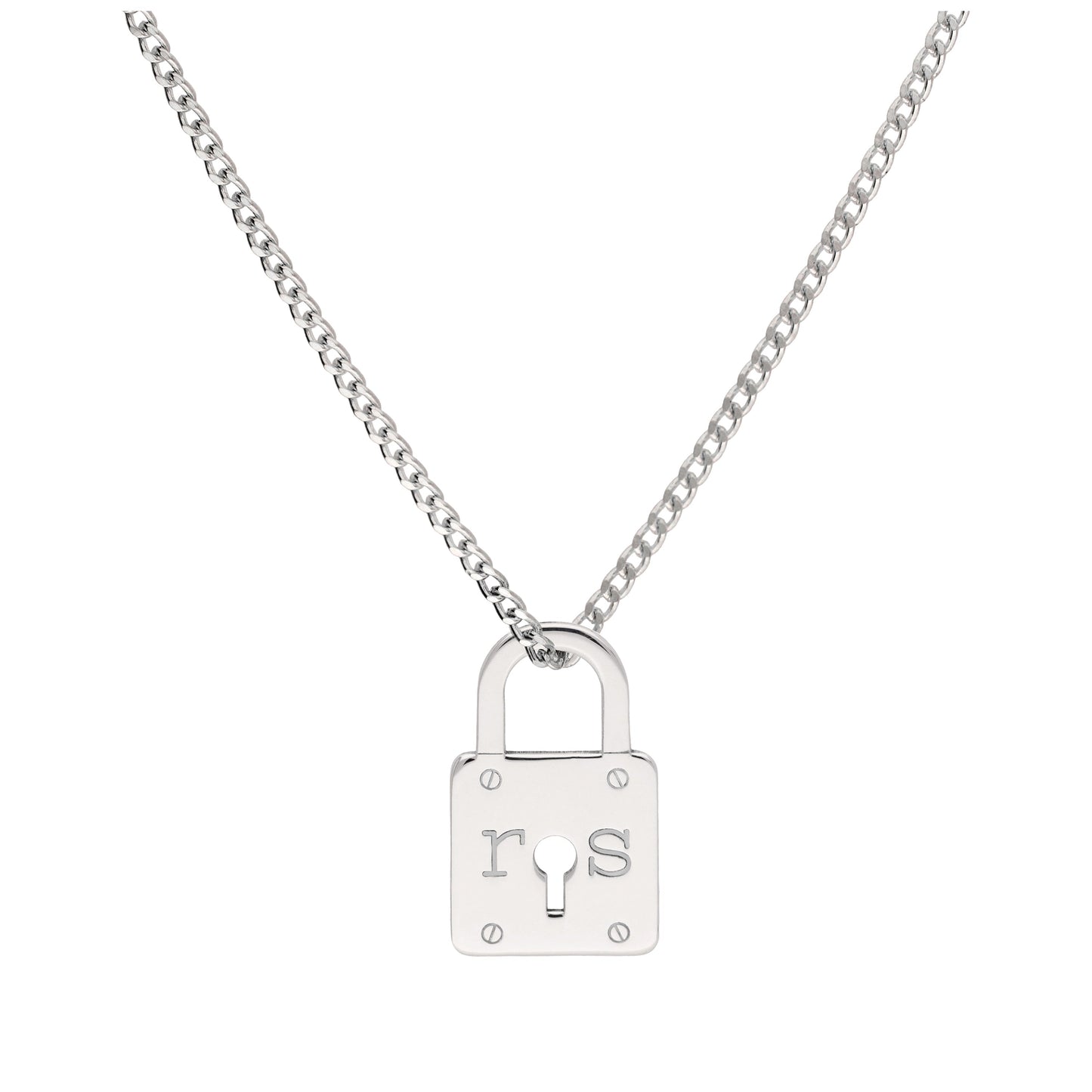 Collier sur mesure en argent sterling avec cadenas à trou de serrure de 40 à 71 cm