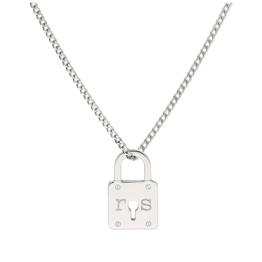 Collier sur mesure en argent sterling avec cadenas à trou de serrure de 40 à 71 cm