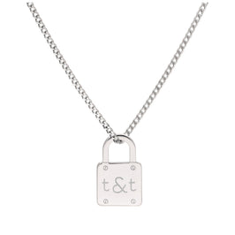 Collier cadenas sur mesure en argent sterling avec initiales, 40 à 71 cm