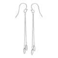 Boucles d'oreilles pendantes en argent sterling à double chaîne et pépites