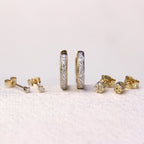 Boucles d'oreilles à tige en or 9 carats et diamants