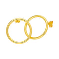 Boucles d'oreilles à tige en argent sterling plaqué or de 20 mm avec grand cercle ouvert