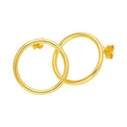 Boucles d'oreilles à tige en argent sterling plaqué or de 20 mm avec grand cercle ouvert