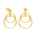 Boucles d'oreilles pendantes à double cercle en argent sterling plaqué or