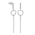 Boucles d'oreilles pendantes minimalistes en argent sterling avec barre circulaire