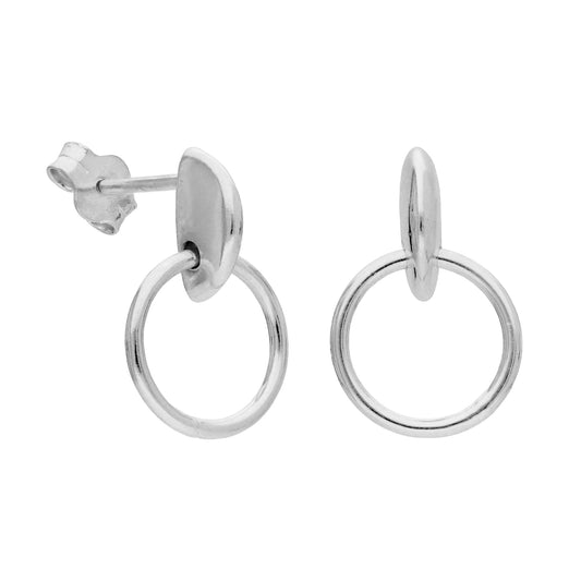 Boucles d'oreilles pendantes en argent sterling avec pépites circulaires