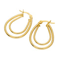 Boucles d'oreilles créoles ovales doubles en argent sterling plaqué or
