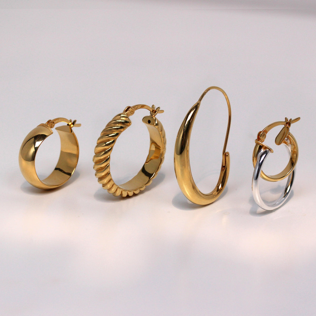 Boucles d'oreilles créoles épaisses en argent sterling plaqué or de 20 mm