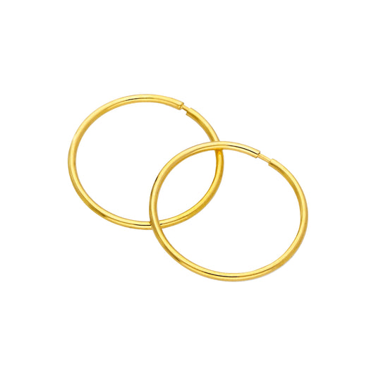 Boucles d'oreilles créoles Light Sleeper en argent sterling plaqué or de 14 mm
