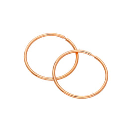 Boucles d'oreilles créoles dormeuses en argent sterling plaqué or rose de 14 mm