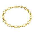 Bracelet chaîne Figaro en argent sterling plaqué or 18 cm