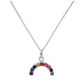 Collier arc-en-ciel en argent sterling avec zircones cubiques de 35 à 81 cm