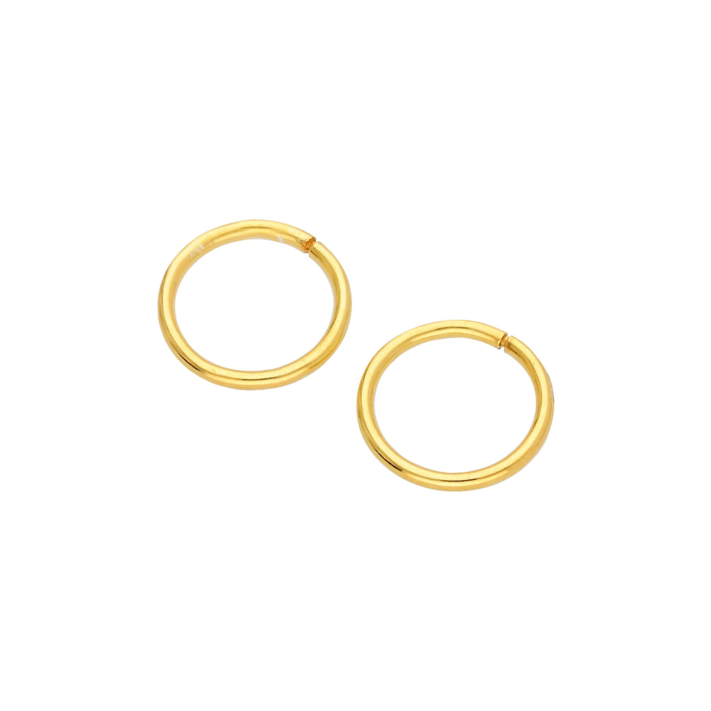 Boucles d'oreilles créoles dormeuses en argent sterling plaqué or de 8 mm