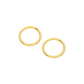 Boucles d'oreilles créoles dormeuses en argent sterling plaqué or de 8 mm